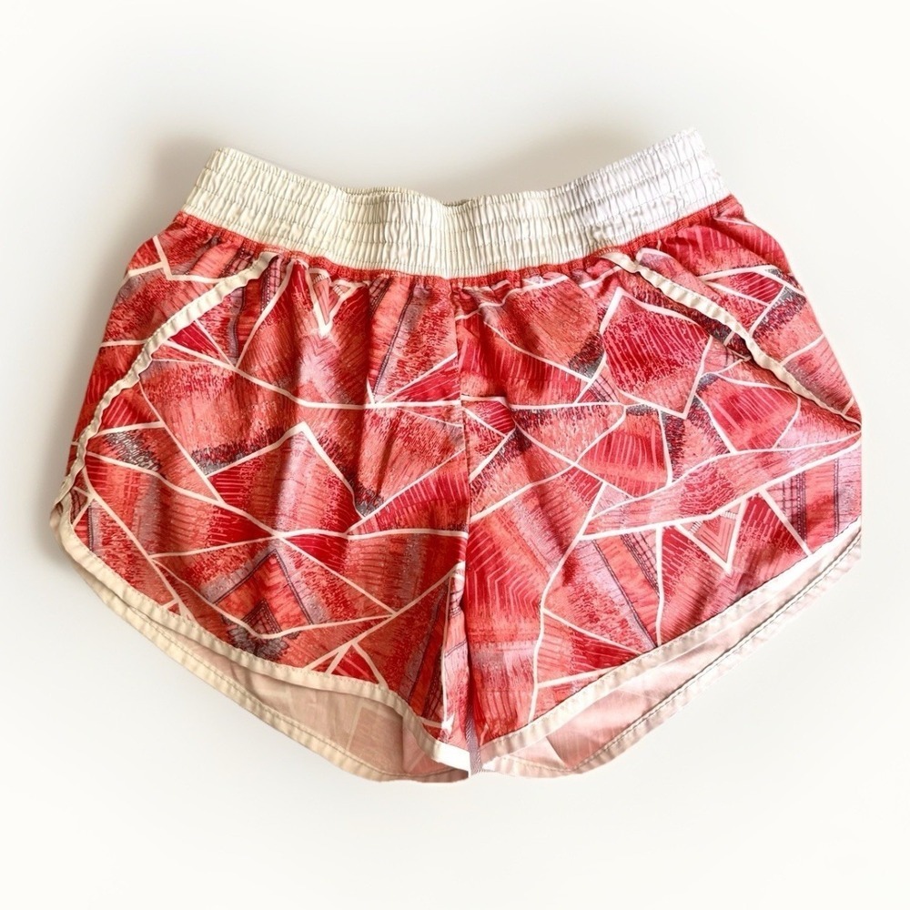 Champion Running Shorts Medium Coral Geometric Print Athletic Gym Workout M